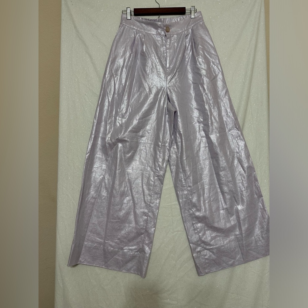 Gorgeous Lavender shimmer Jason Wu wide leg pants. Size medium